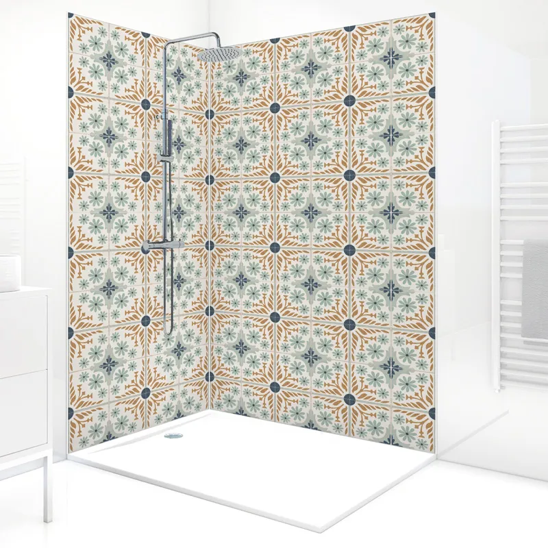 Panneaux muraux de douche - Corolle Orange - Motif végétal | 99DECO