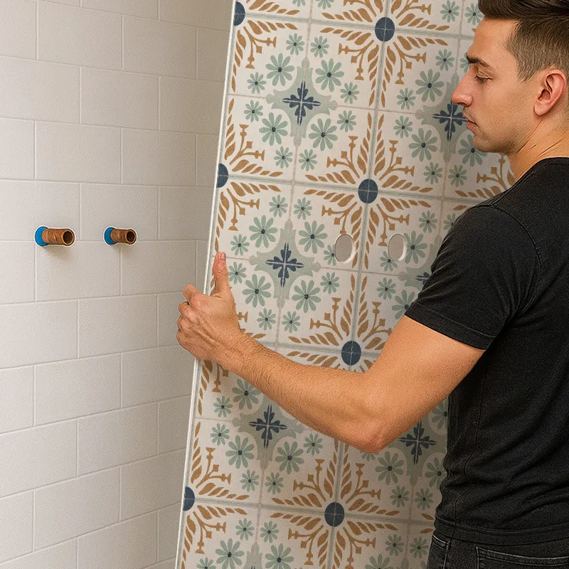 Panneaux muraux de douche - Corolle Orange - Motif végétal | 99DECO