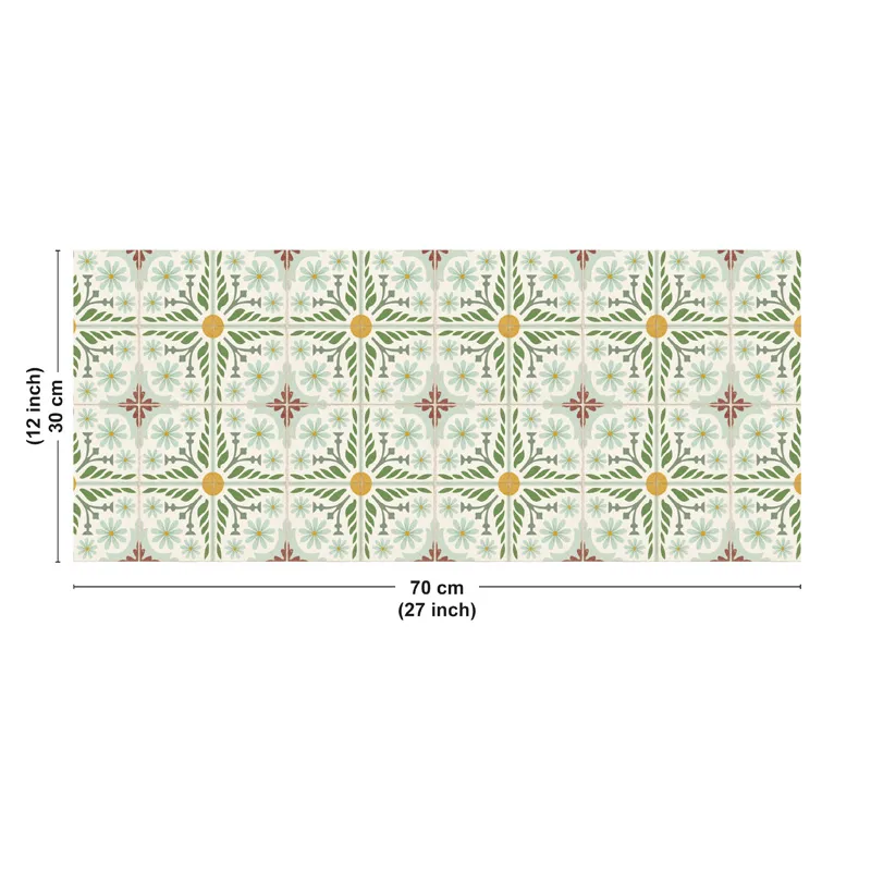 Crédence salle de bain Corolle Vert PVC et Aluminium – motif floral bucolique – 99DECO