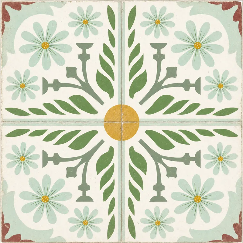Crédence salle de bain Corolle Vert PVC et Aluminium – motif floral bucolique – 99DECO