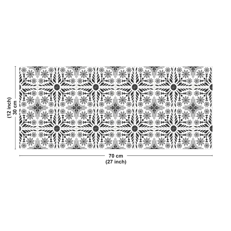 Crédence salle de bain Corolle Noir en PVC et Aluminium – 99DECO