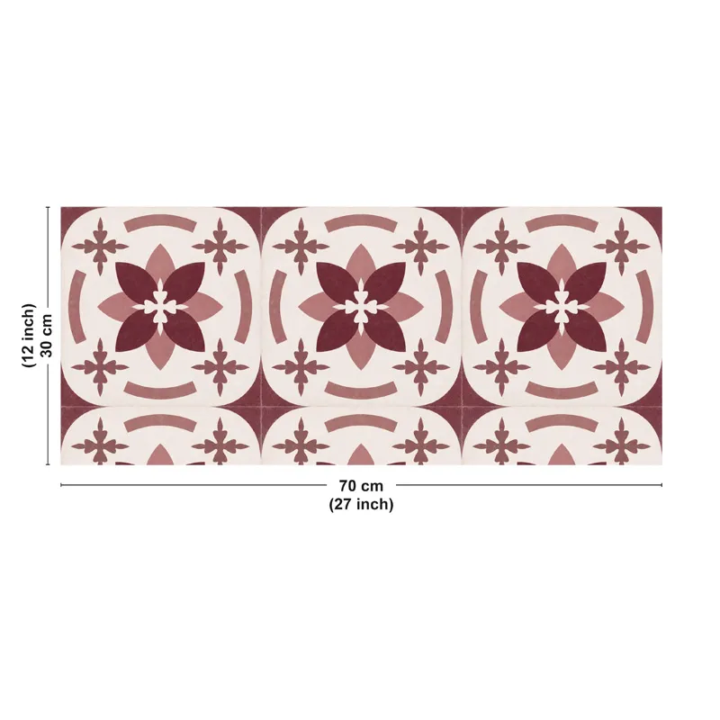 Crédence salle de bain Dahlia Bordeaux PVC et Aluminium – motif floral – 99DECO