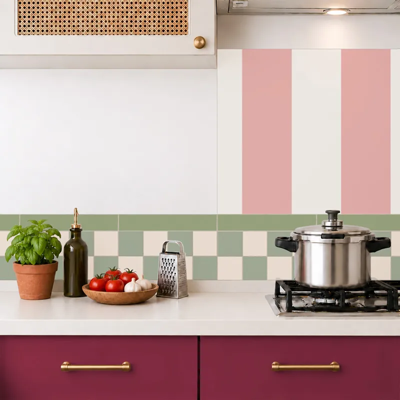 Crédence cuisine aluminium motif damier Quadretti | 99DECO