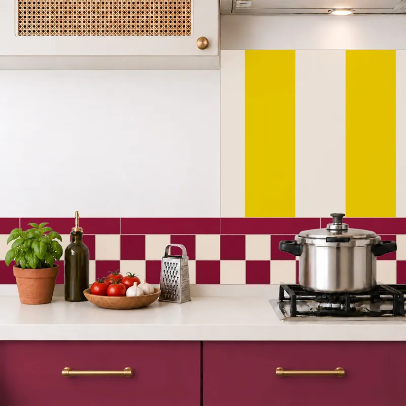Crédence cuisine aluminium motif damier Quadretti | 99DECO