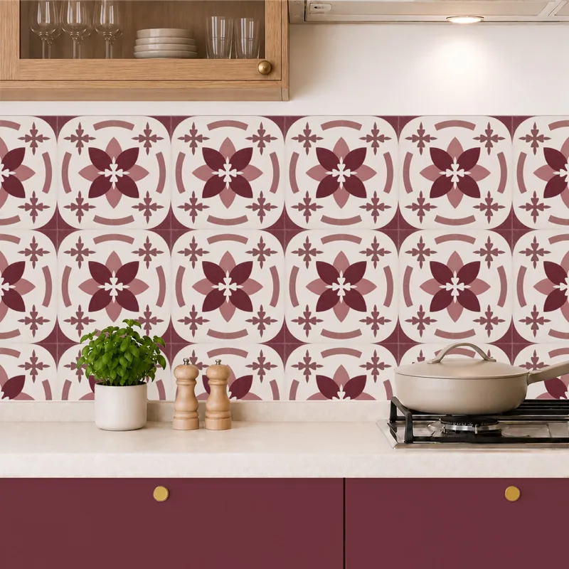 Crédence cuisine aluminium motif floral Dahlia | 99DECO