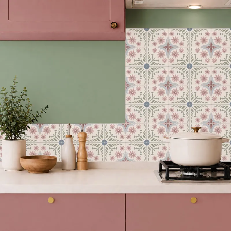 Crédence cuisine aluminium motif floral Corolle | 99DECO