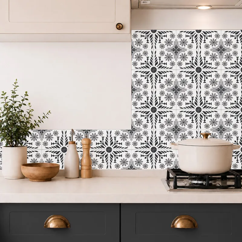 Crédence cuisine aluminium motif floral Corolle | 99DECO