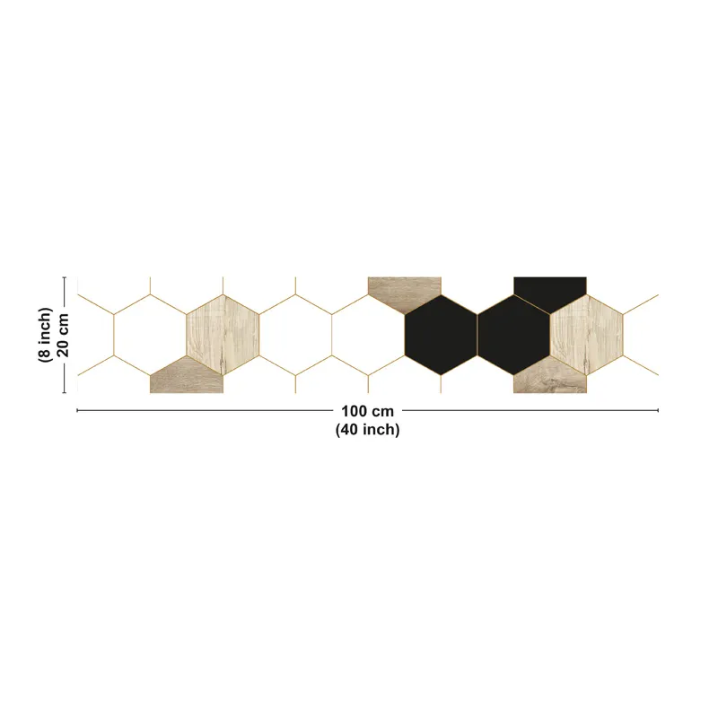 Crédence cuisine aluminium hexagones bois | 99DECO