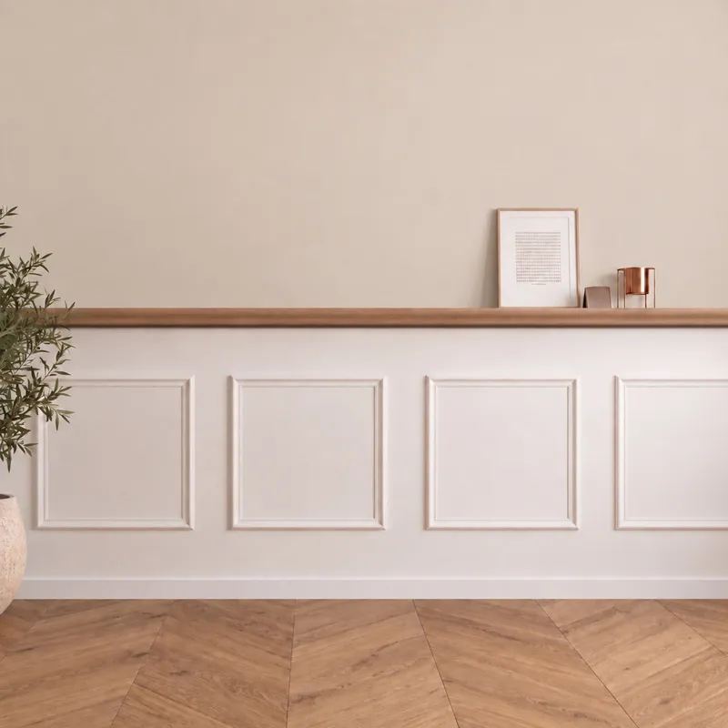 Pack moulures murales bois avec étagères Hélène A | 99 Déco
