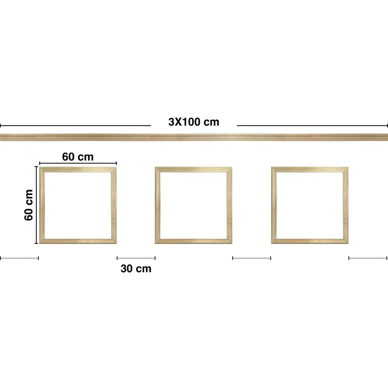 Pack moulures murales bois avec étagères Hélène C | 99 Déco