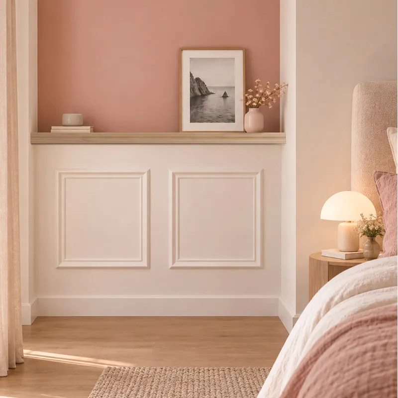 Pack moulures murales bois avec étagères Hélène D | 99 Déco