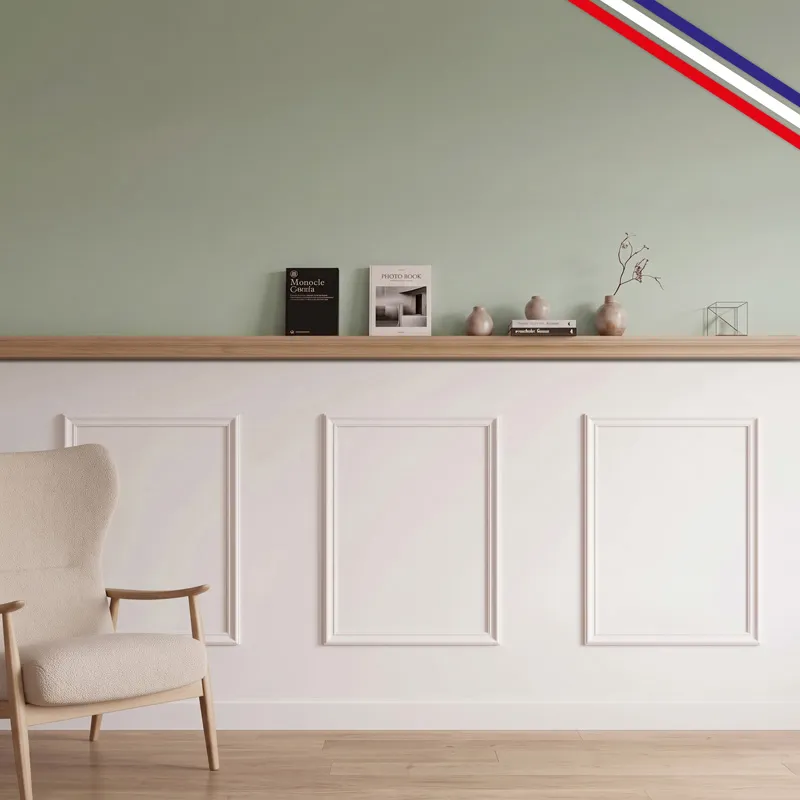 Pack moulures murales bois avec étagères Célestine C | 99 Déco
