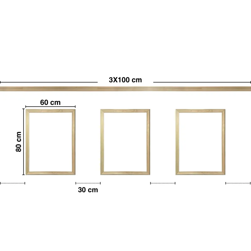 Pack moulures murales bois avec étagères Célestine C | 99 Déco