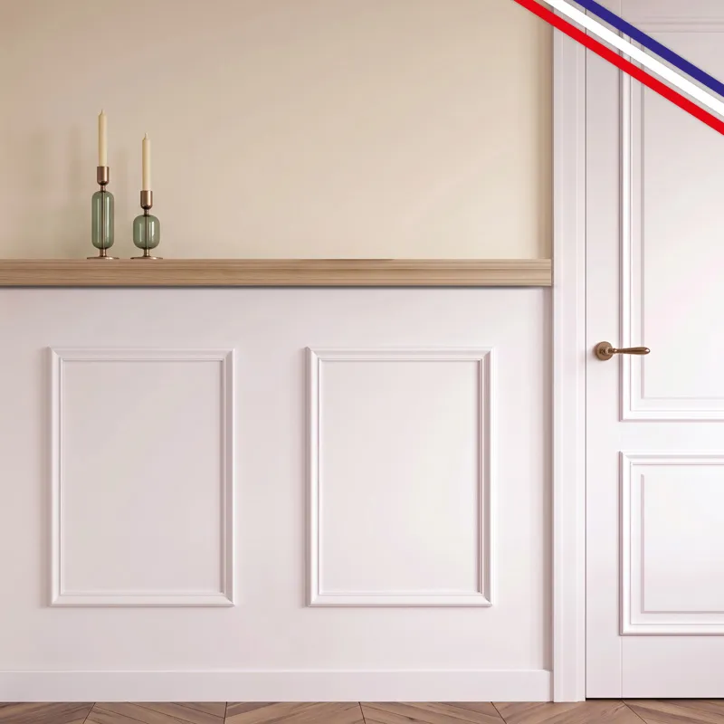 Pack moulures murales bois avec étagères Célestine D | 99 Déco