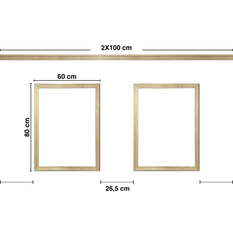 Pack moulures murales bois avec étagères Célestine D | 99 Déco