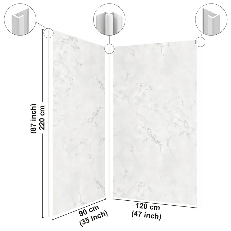Pack panneaux de douche + crédence salle de bain Marbre Blanc | 99 Déco