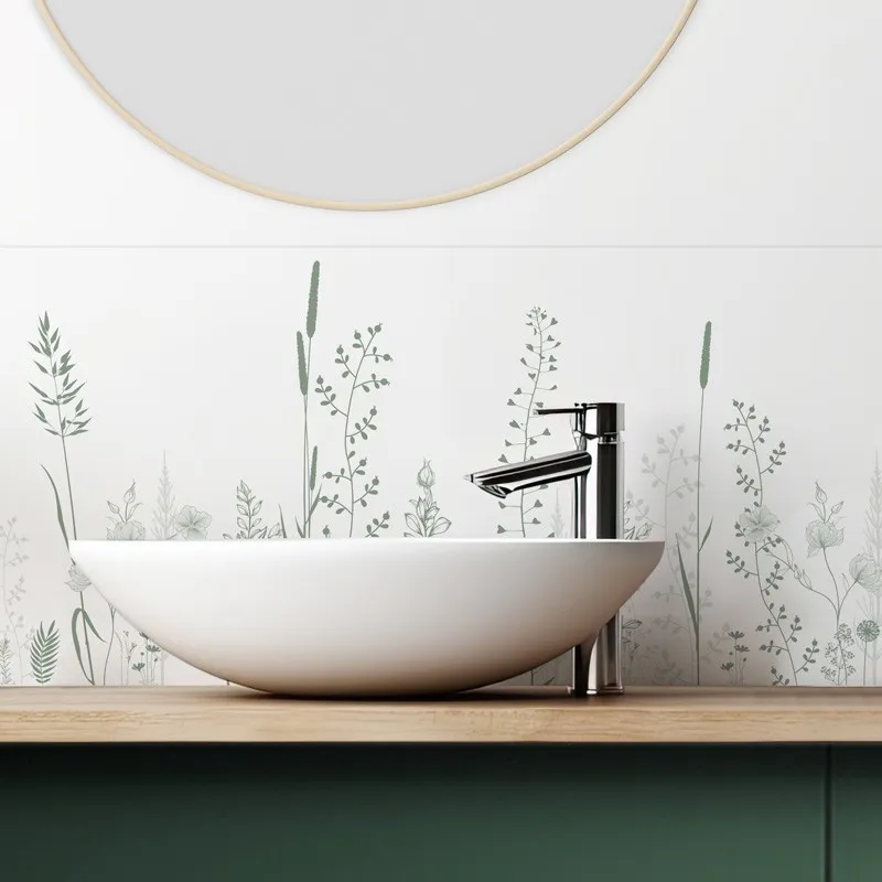 Pack panneaux de douche + crédence salle de bain Végétalist Vert | 99 Déco