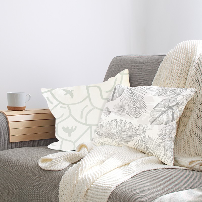 Coussin de canapé motif végétal Coussin de canapé motif végétal