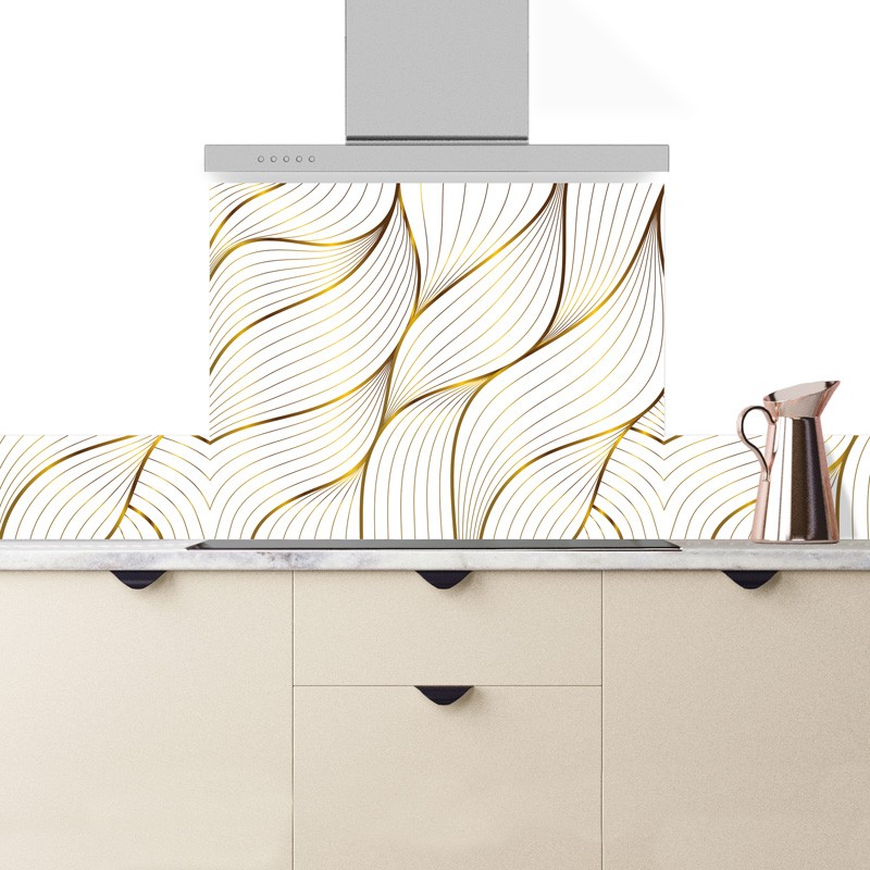 Crédence cuisine en aluminium reflets couleur or Crédence cuisine en aluminium reflets couleur or