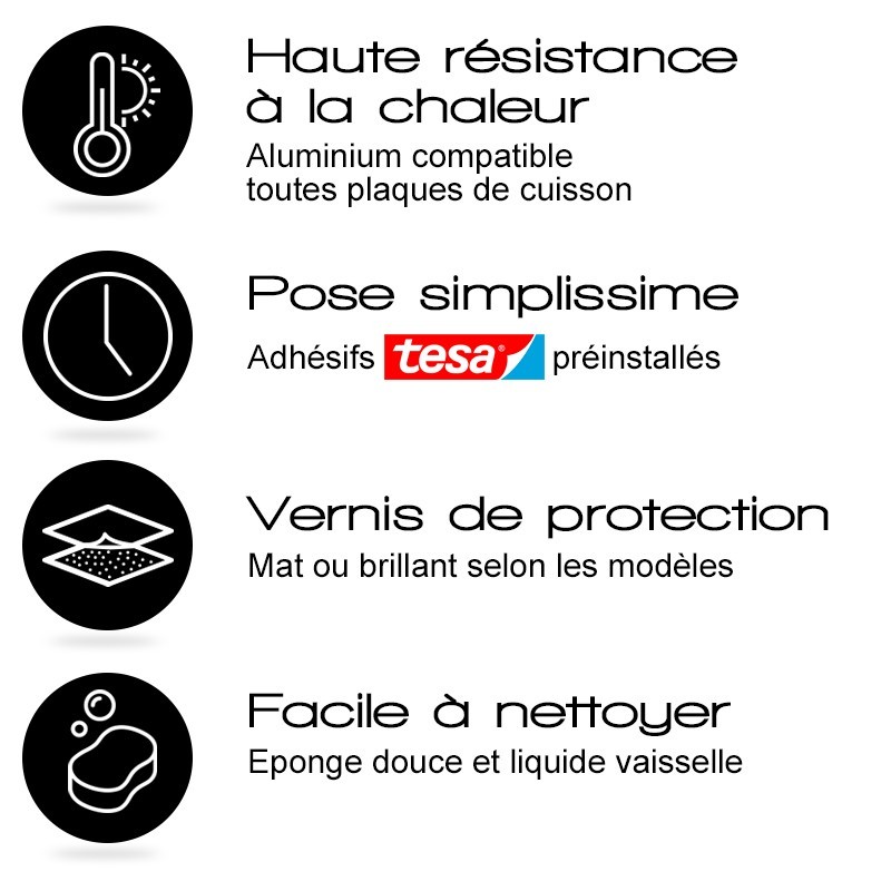 Une crédence de cuisine facile à nettoyer sans traces. Une crédence de cuisine facile à nettoyer sans traces.