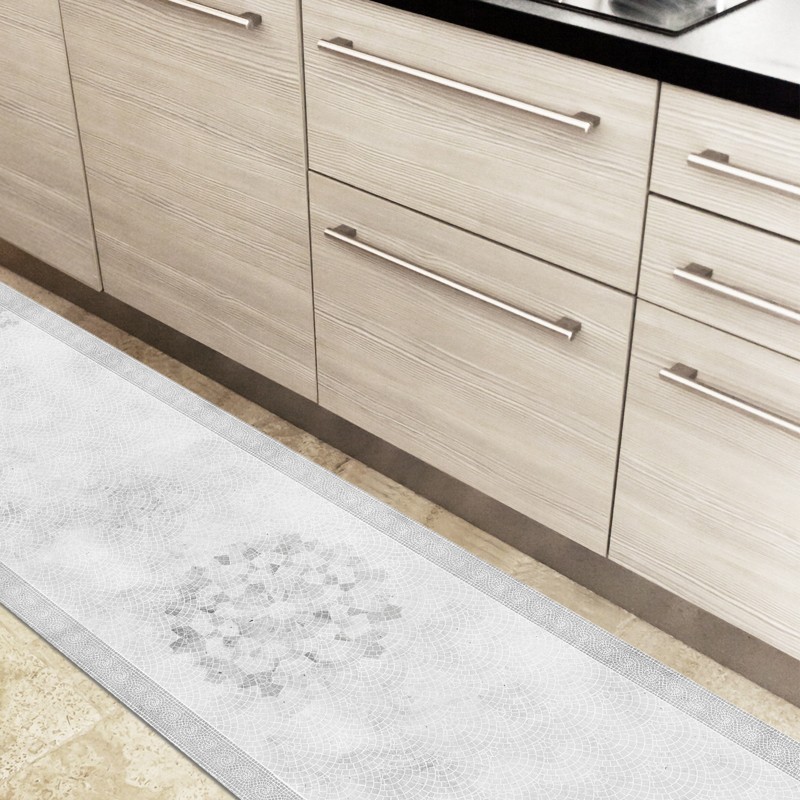 Tapis antidérapant gris effet faïence pour la déco de vos sols Tapis antidérapant gris effet faïence pour la déco de vos sols