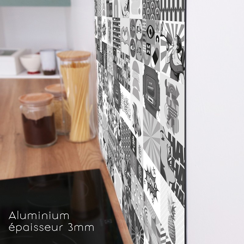 Crédence aluminium au profil discret 3mm d'épaisseur Crédence aluminium au profil discret 3mm d'épaisseur