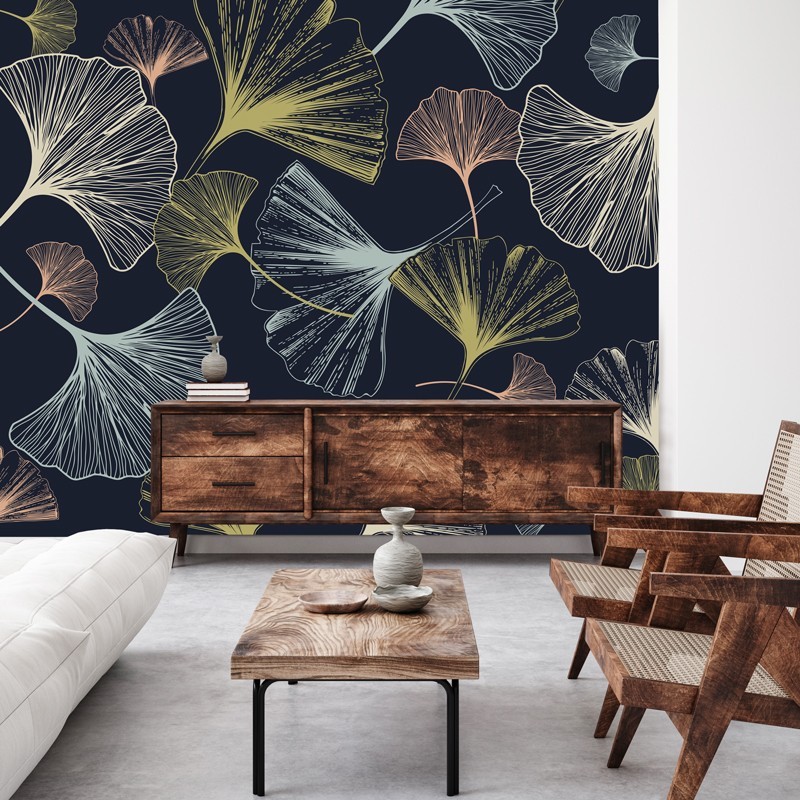Un ballet de feuilles de Gingko pour votre décoration murale Un ballet de feuilles de Gingko pour votre décoration murale
