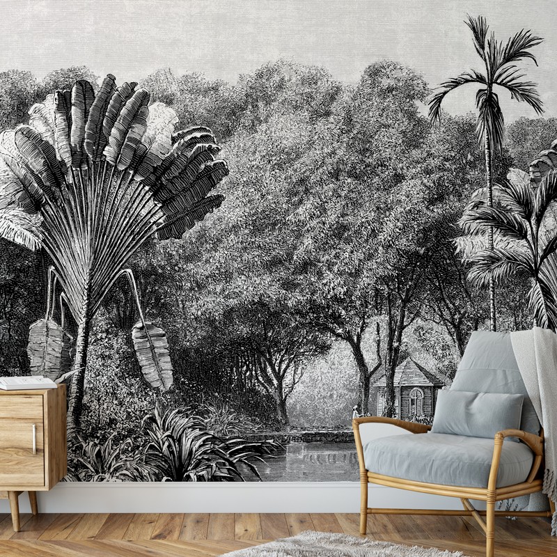 Papier peint panoramique fresque jungle