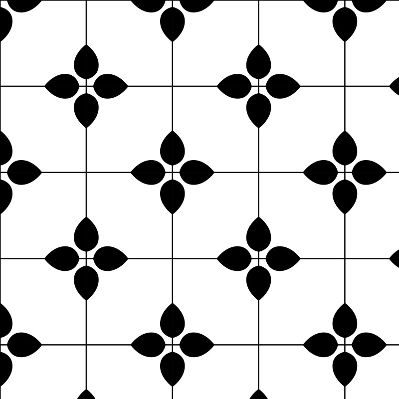 Crédence salle-de-bains motif carreaux de ciment noirs et blancs Crédence salle-de-bains motif carreaux de ciment noirs et blancs