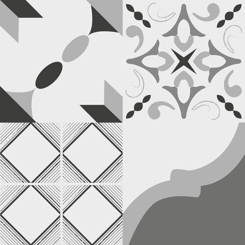 Crédence de cuisine motif carreaux de ciment gris Crédence de cuisine motif carreaux de ciment gris