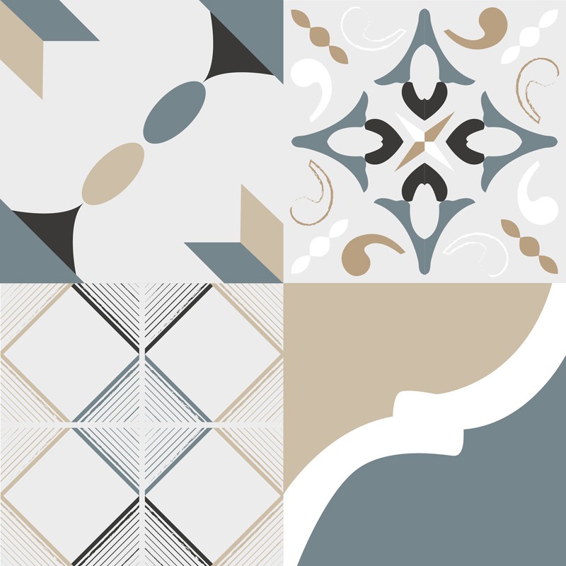 Crédence de cuisine motif carreaux de ciment dulce Crédence de cuisine motif carreaux de ciment dulce