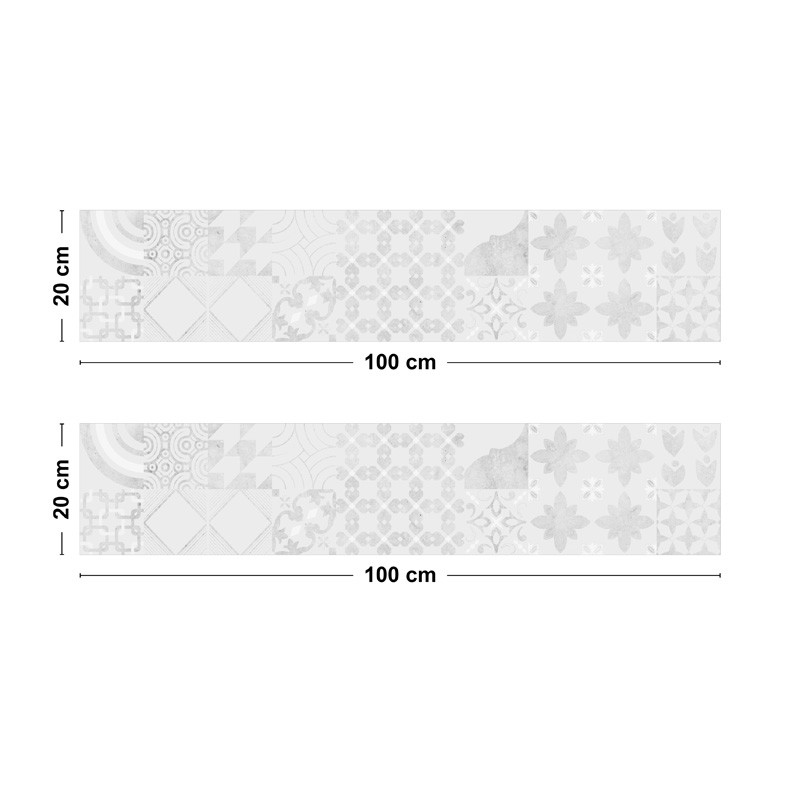 Lot de 2 bandeau adhésif carreaux de ciment usé Lot de 2 bandeau adhésif carreaux de ciment usé