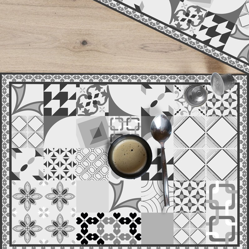 Set de table vinyle carreaux de ciment Set de table vinyle carreaux de ciment