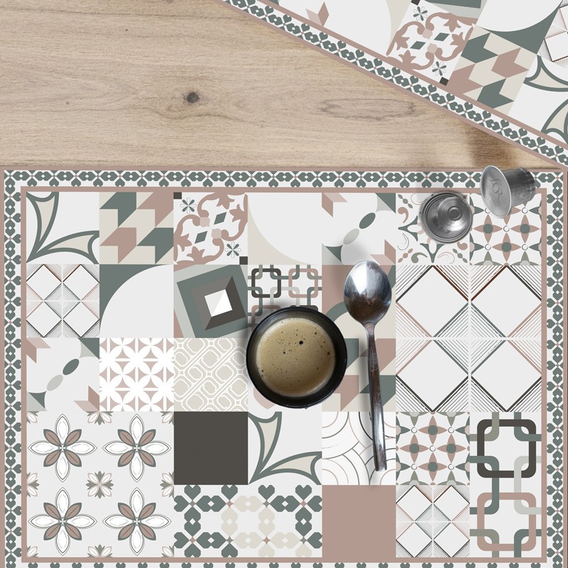 Set de table vinyle carreaux de ciment Set de table vinyle carreaux de ciment