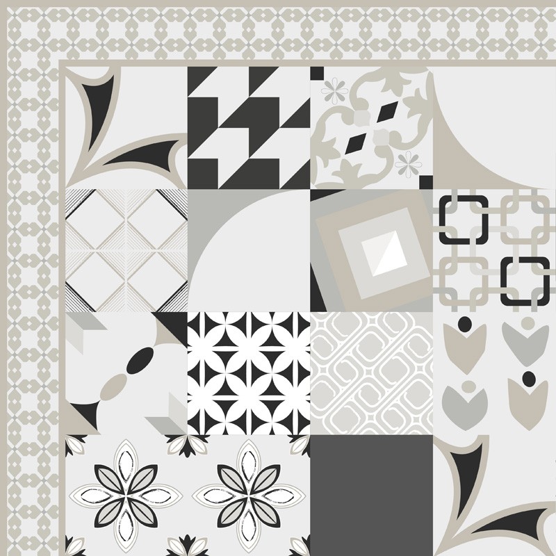 Tapis antidérapant motif carreaux de ciment Tapis antidérapant motif carreaux de ciment