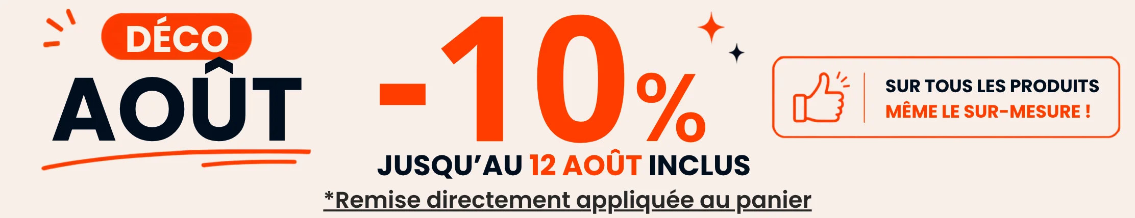 Déco août : -10% sur tous les produits